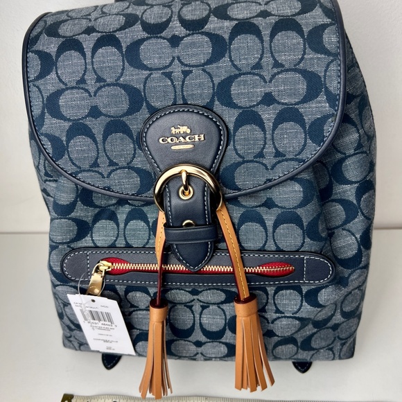 Coach Bags Rare Coach Kleo Backpack In Signature Chambray Jacquard